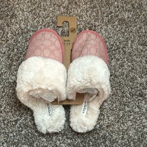 Pink coach slippers - size 9